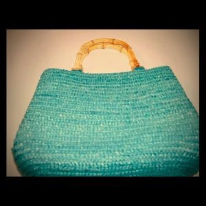 Croft & Barrow Teal Straw Small Purse